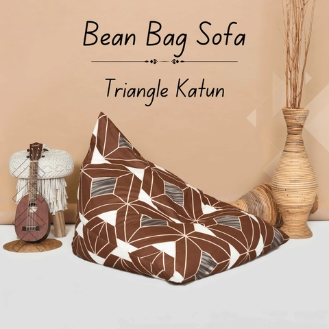 Beanbag Adara - Beanbag Sofa Triangle Plus Isi Katun Motif Size M L XL Komplit Siap Pakai