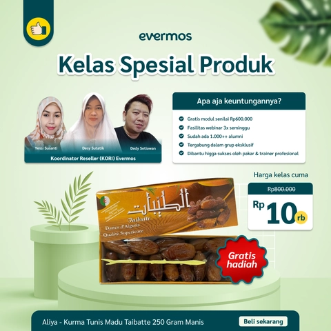 Aliya - Kelas Spesial Produk Free Aliya - Kurma Tunis Madu Taibatte