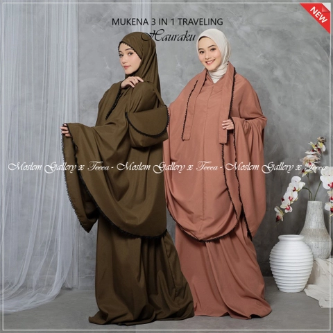 Moslem gallery - Mukena Dewasa 3 in 1 Traveling Hauraku