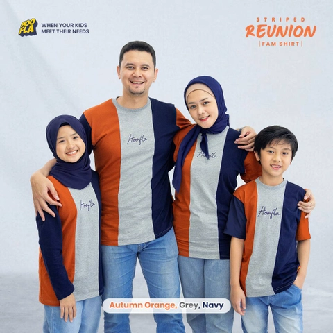 Hoofla Official - Striped Reunion Fam Shirt Steel Auntumn Orange