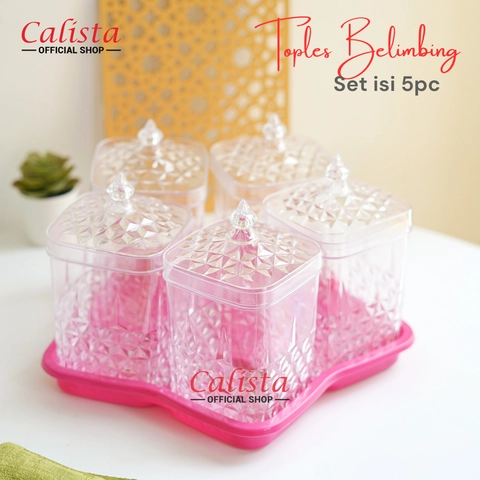 CALISTA - Calista Toples Belimbing Set 5 pcs / Toples Kristal Set Kue Lebaran 5 in 1