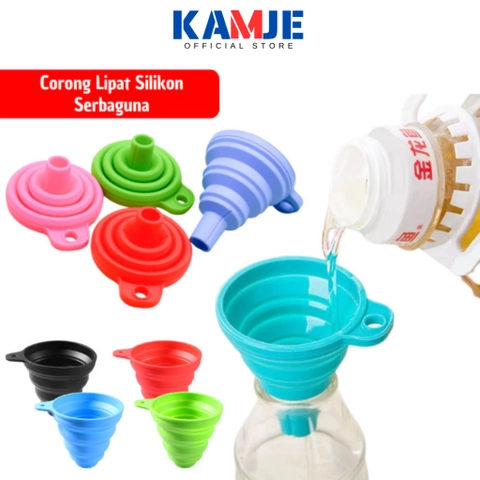 KAMJE Corong Lipat Silikon Mini Portable / Corong Minyak Air Silicone Serbaguna KMJ144