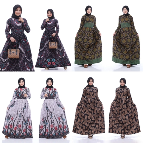 Batik Alfin - Gamis batik cantik gamis wanita model kekinian terbaru gamis muslim