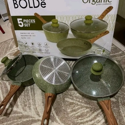 AHS 1 - Bolde ORGANIC COOKWARE SET GREEN COOKWARE 5 pcs set