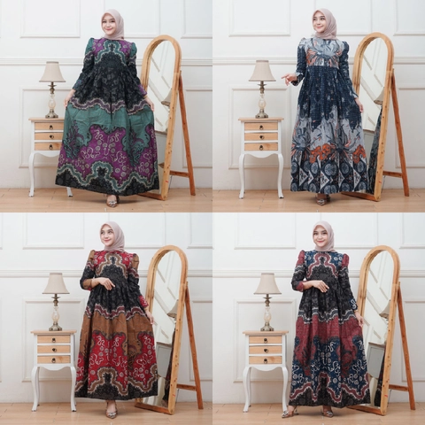 Batik Alfin - Gamis batik Cantik model kekinian terbaru gamis wanita