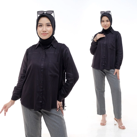 Amha Collection - KEMEJA BASIC WANITA RAYON TWILL PREMIUM
