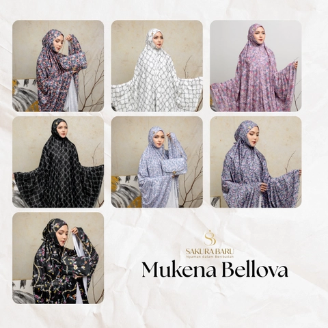 Sakura Baru - [BUY 1 GET 1] SAKURA BARU - MUKENA BELLOVA MOTIF RANDOM ATASAN MOTIF CANTIK