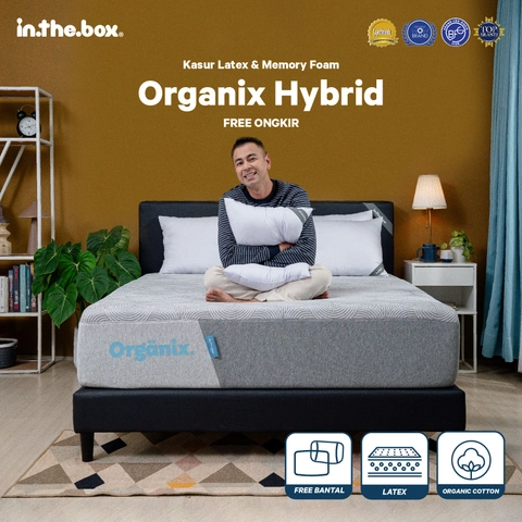 Inthebox - Kasur Latex Organix Hybrid Free Bantal & Mattress Protector F388OH-2P1B-160NTR