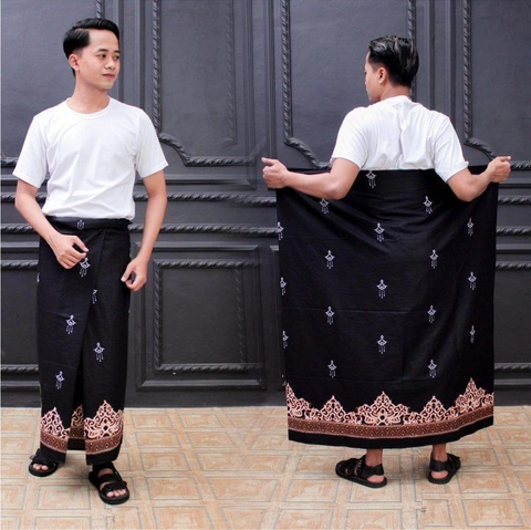 Batik Alfin - Sarung batik uk dewasa motif tumpal geni bahan katun prima