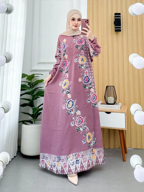 Batik Ayodha - GAMIS ASKINA ALLSIZE JUMBO LD 122cm