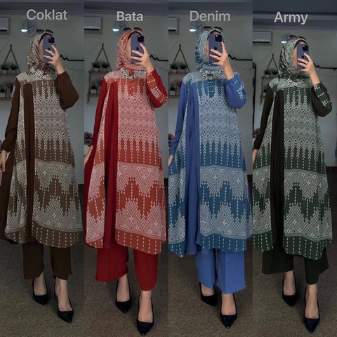 Kois Batik - NEW SET HIJAB ZIGZAG SERUTI PREMIUM MIX CRINKEL