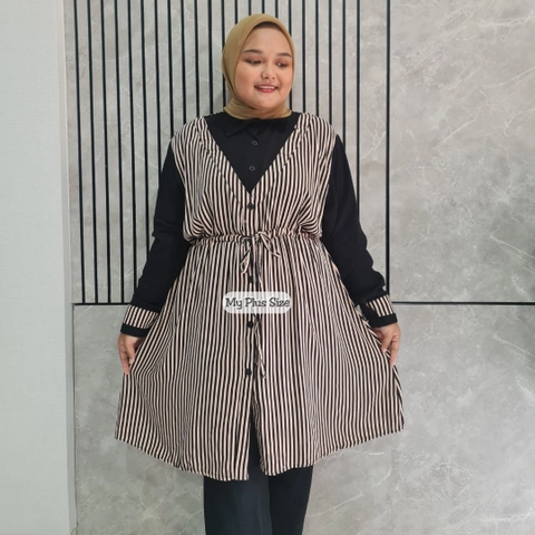 My Plus Size - Tunik Salur Jumbo Wanita 3706 Ld 125 cm / 135 & 150 cm