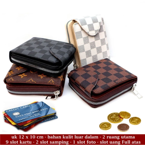 Lanc Fashion - Dompet Pendek Pria Kulit Resleting Gulon Motif