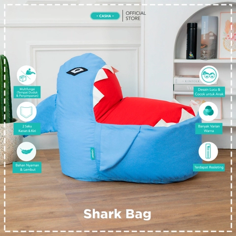 Casha Official - CASHA Shark Bag - Bean Bag Anak - Sofa Anak