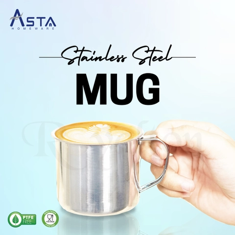 Asta Gelas Mug Kopi Teh Cangkir Stainless Steel Tahan Panas