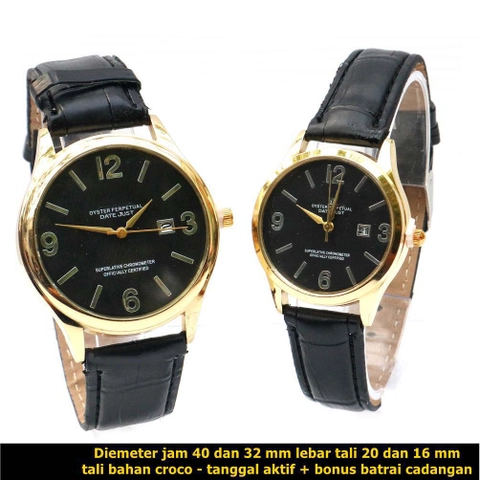Lanc Fashion - Jam Croco Fashion Kulit Oysterdate Tanggal Couple