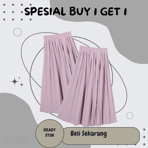 LUXIA - Spesial Buy 1 Get 1 Rok Plisket Wanita Hyget Premium R-001