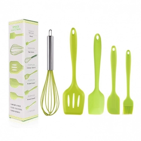 Toko Mawar - Spatula Set Alat Masak 5 in 1 bahan Silikon