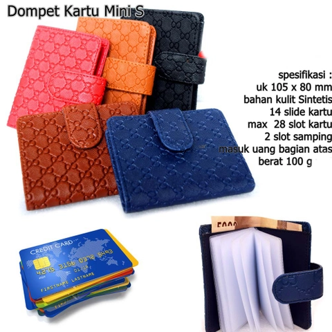 Lanc Fashion - Dompet Flip Kartu Mini Kulit emboss S Style