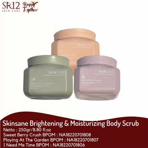 SR12 Body Scrub Skinsane Mengangkat Sel Kulit Mati Dan Mencerahkan Kulit