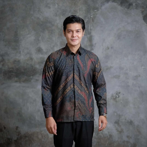 Juragan Kurta - Kemeja Batik Pria Dewasa Lengan Panjang Modern Kekinian Motif pedro