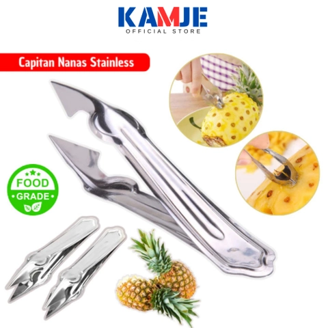 KAMJE Alat Capit Capitan Penjepit Pencabut Pengupas Mata Nanas Stainless Steel Anti Karat KMJ184