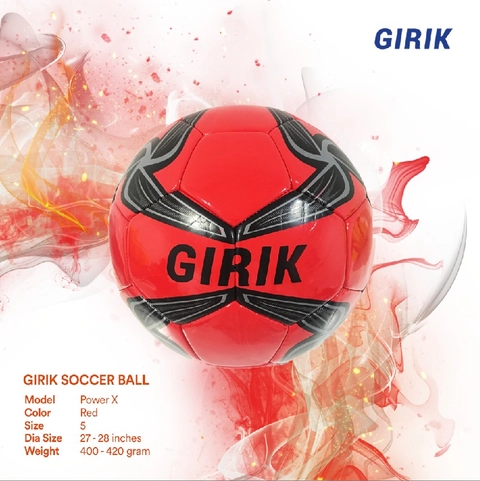 Girik - Bola sepak Soccer Ball size 5 GIRIK POWER X - RED premium Quality