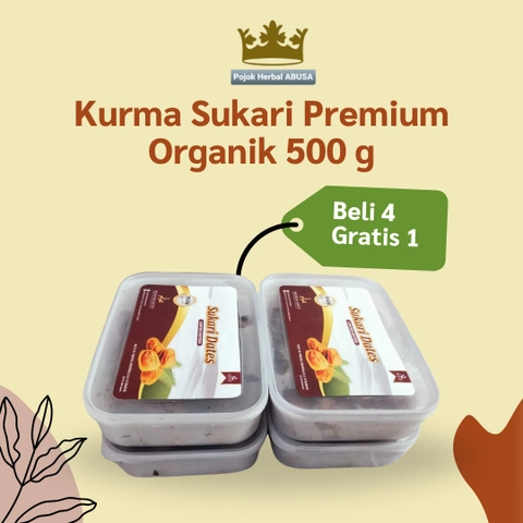 ABUSA HERBAL - Kurma Sukari Premium Organik Beli 4 + Gratis 1 Sukari 500 gr