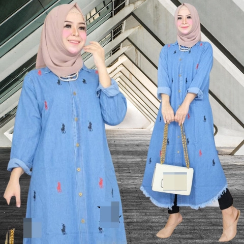 Bursanekashop - ZAHRA LONG TUNIK RAWIS JEANS