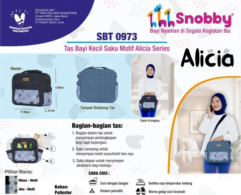 SNOBBY BABY - SBT0973 TAS BAYI KECIL SAKU MOTIF ALICIA SERIES