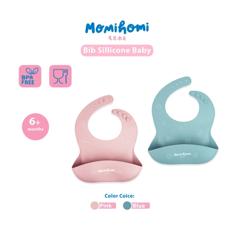 MOMI HOMI - Slaber Silicone Baby Slabber Waterproof Celemek Makan Silikon Anak Bayi Anti Air Dengan Motif Lucu