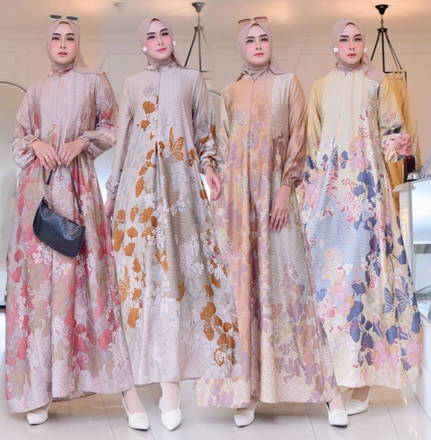 Celin Fashion [TA] - M XL XXL GAMIS AZURAH MOTIF BUNGA