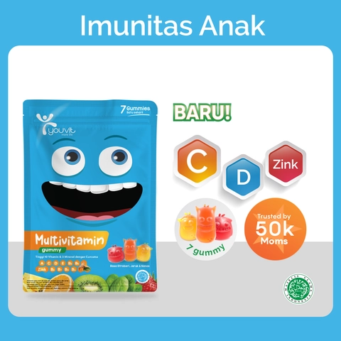 Youvit - Youvit Multivitamin Anak dengan Vit C D Zink Sayur Buah Curcuma untuk Tumbuh Kembang Anak