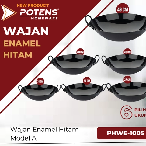 KJU - POTENS Wajan Enamel Hitam B