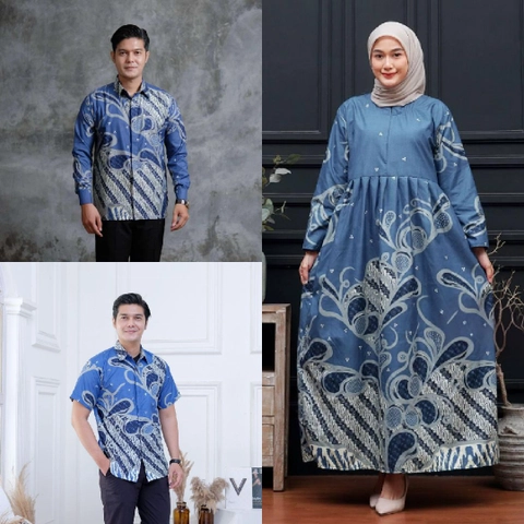 Kois Batik - Batik Coupel Keluarga Gamis Hem Dan Kemeja Standar Jumbo motif mulyo debim