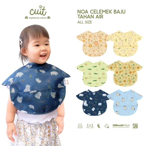 Kintakun Baby - KINTAKUN BABY X CUIT Celemek Baju Tahan Air dengan kantong - Bibs Waterproof Noa