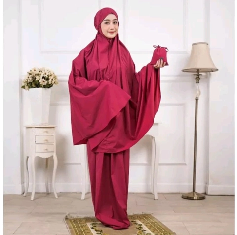Nadira [TA] - Mukena dewasa mini pouch parasut 2 in 1