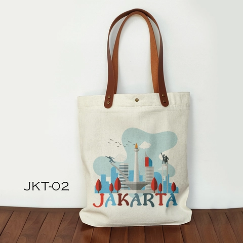 Dewani - Totebag Souvenir Jakarta Tas Canvas oleh oleh Jakarta -JKT02