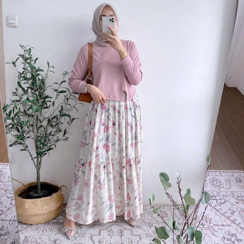 Khisna collection - Set rok feymi wanita dewasa terbaru knit best seller model baru cantik dan cocok buat semua
