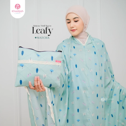 EVM Stockist - KhadijahLabel - Mukena Dewasa Daily Resleting Dagu Motif Leafy