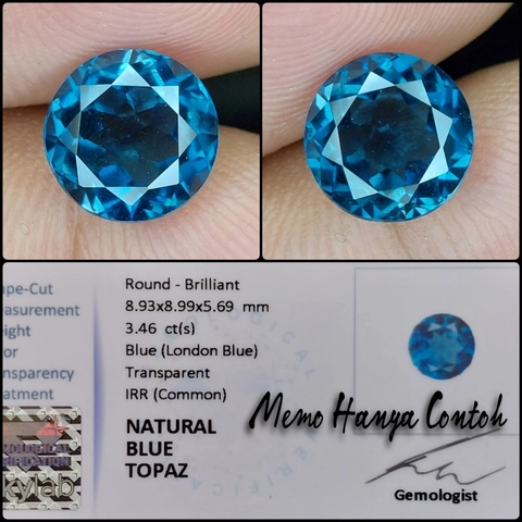 CENTRAL GROSIR GEMSTONE - London Blue Topaz Natural Batu Permata Mulia Asli Alam Good Quality