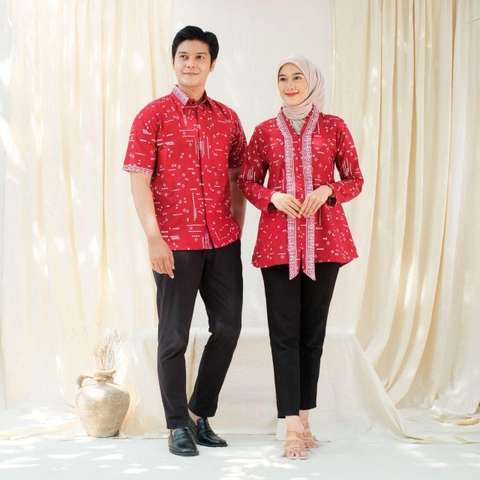 Kois Batik - Atasan batik couplen blouse dan hem terbaru motif tritis