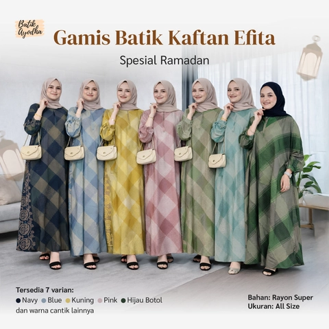 Batik Ayodha - GAMIS BATIK KAFTAN EFITA JUMBO LD 160-170