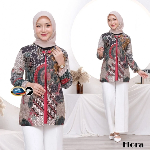 Khisna collection - Blues flora wanita dewasa terbaru