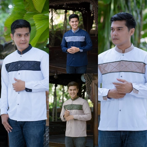 Juragan Kurta - Baju koko pria dewasa terbaru lengan panjang motif rajut