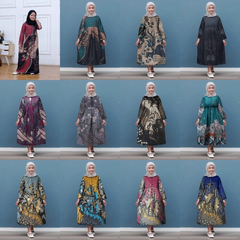 Kois Batik - Gamis batik anak wanita modern lucu banget banyak motif kekinian
