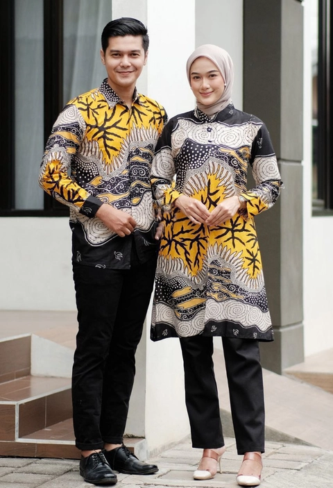 Kois Batik - Batik Couplen Batik Tunik Dan Kemeja Bisa Dipisah Ya kak Motif cantika