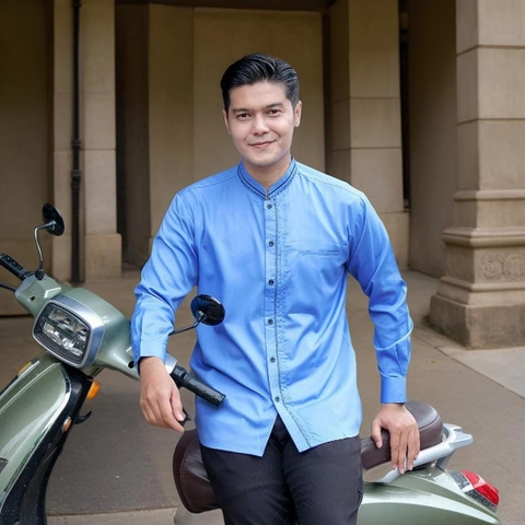 Khisna collection - Baju Koko pria dewasa alena tabassam motif terbaru cocok untuk seragam majlis dan baju lebaran