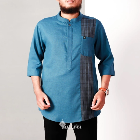 Al liwa official - BAJU SHALAT PRIA KOKO KURTA DEWASA WARNA HITAM ABU PINK OLIVE BLUE UKURAN M L XL
