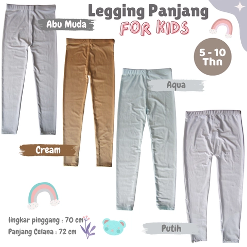 Celana Legging Panjang Anak Perempuan / Celana Lejing Anak Cewek Usia 5 - 10 Tahun Bahan Stretch